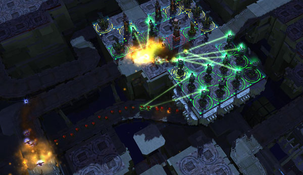 It looks pretty cool, but this is actually very poor Laser Tower placement, and not very good use of terrain either.