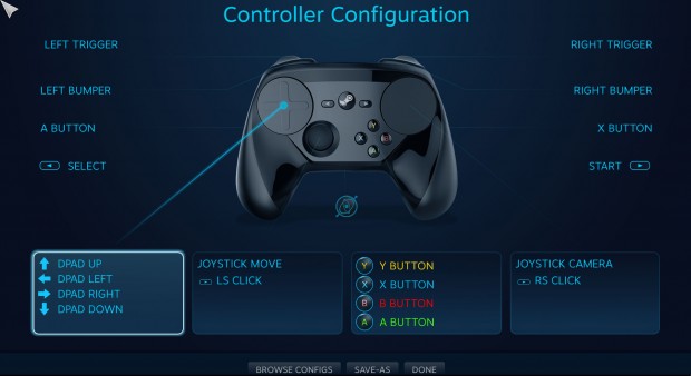 You can spend hours in this screen, and probably will if you want the perfect Steam Controller experience.