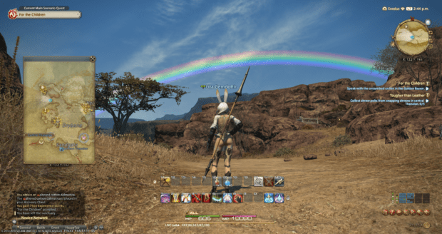 Rainbow over bunny butt